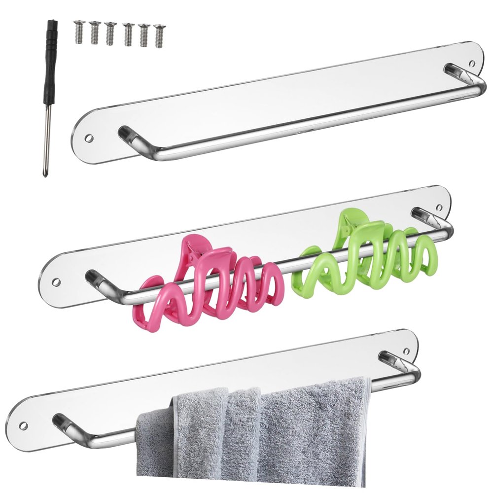 ABOOFAN 3Pcs Clear Claw Clip Organizer Wall Mounted Stylish Hair Clip Display Stand for Scarf Ties Headbands Storage for Home Salon Use