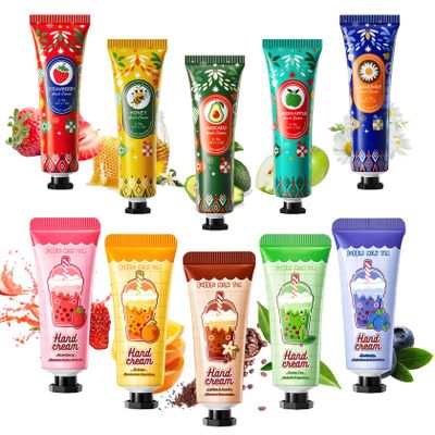 DWDiWen 10PCS Hand Cream Gift Set for Women,Moisturizing Mini Hand Lotion Bulk,Travel Size Bulk Hand Cream for Dry Cracked Hands,Small Hand Moisturizer Set for Thank You Gifts and Party Favors