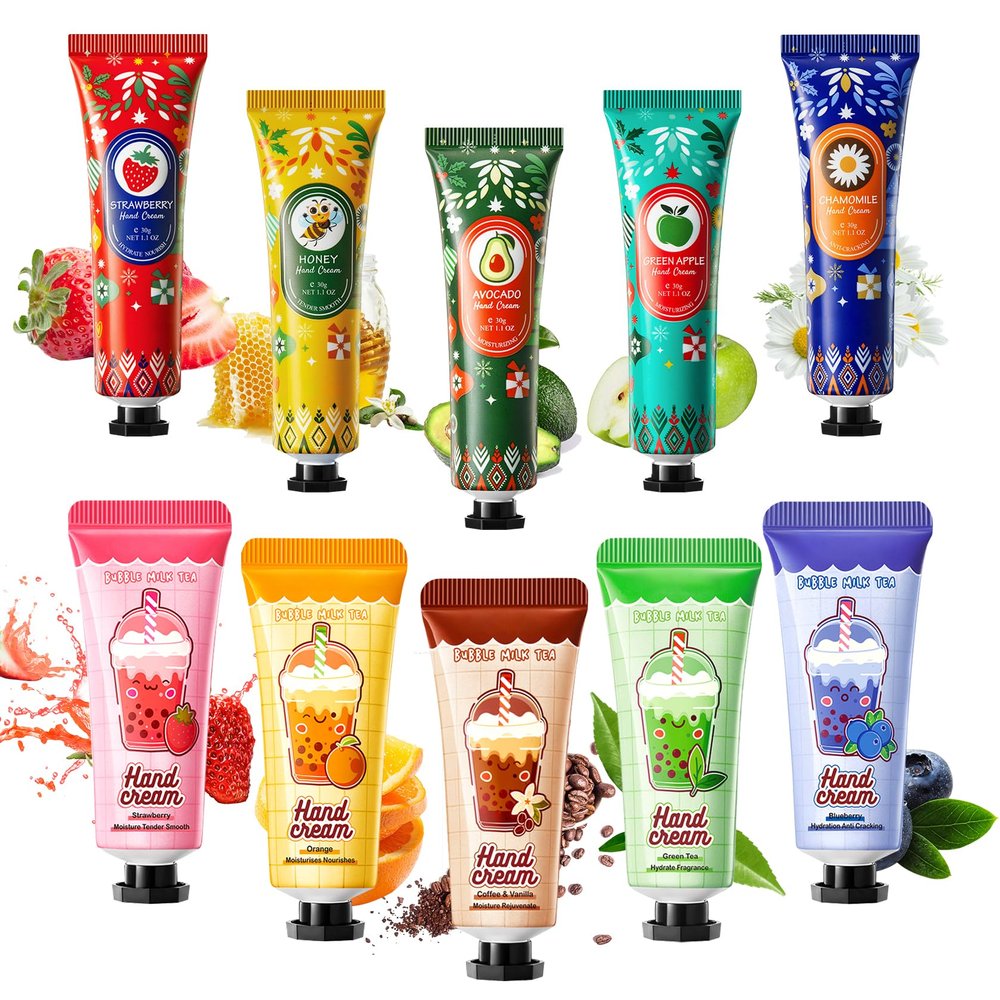 DWDiWen 10PCS Hand Cream Gift Set for Women,Moisturizing Mini Hand Lotion Bulk,Travel Size Bulk Hand Cream for Dry Cracked Hands,Small Hand Moisturizer Set for Thank You Gifts and Party Favors