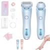 Womens Body Trimmer, IPX7 Waterproof 2 in 1 Electric Shavers for Women, Rechargeable Wet and Dry Portable Trimmer (1pc Blue) view 1