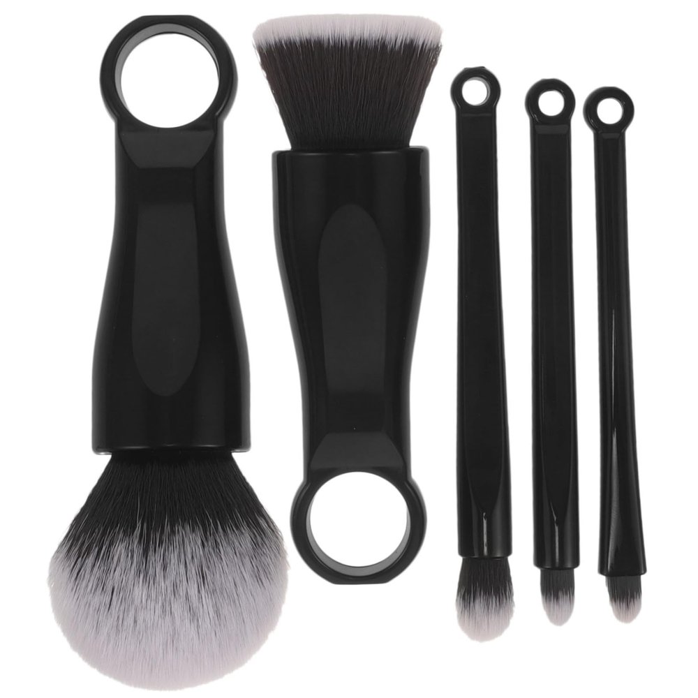 OATIPHO 5Pcs Portable Makeup Brush Cosmetic Tools for Foundation Powder and Blush Soft Faux Bristles for Even Application for Everyday Use and Travel
