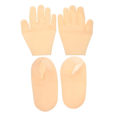 FRCOLOR Moisturizing Gloves and Socks Hands and Feet Care Gel Treatment for Dry Skin Overnight Hydrating Gloves and Socks Non Slip Reusable Spa Moisturizer for Cracked