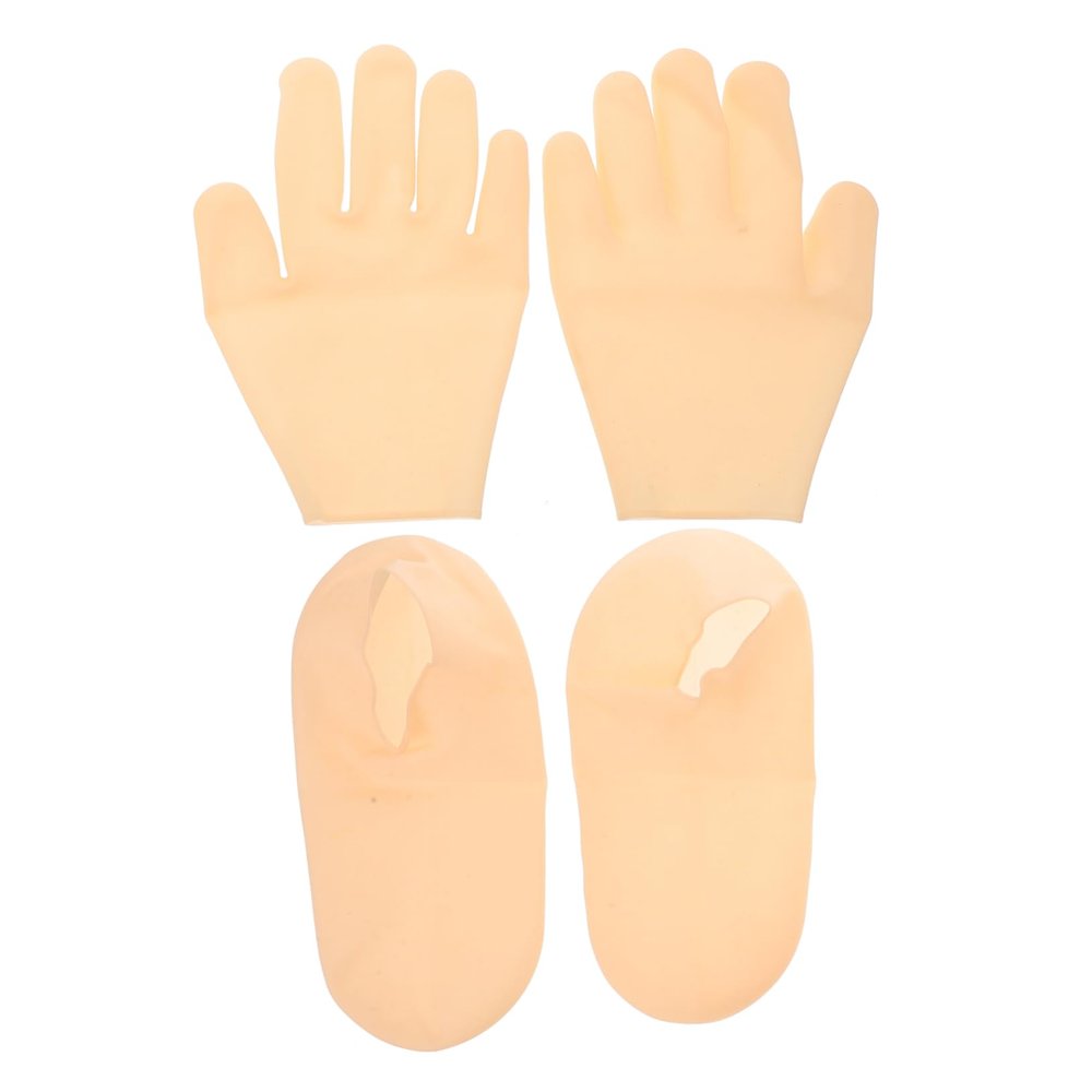 FRCOLOR Moisturizing Gloves and Socks Hands and Feet Care Gel Treatment for Dry Skin Overnight Hydrating Gloves and Socks Non Slip Reusable Spa Moisturizer for Cracked