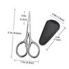 FRCOLOR Stainless Steel Beard Scissors Men Grooming Tools Precision Facial Scissors Pu Cover for Home Salon Use view 2