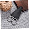 FRCOLOR Stainless Steel Beard Scissors Men Grooming Tools Precision Facial Scissors Pu Cover for Home Salon Use view 3