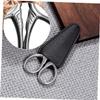 FRCOLOR Stainless Steel Beard Scissors Men Grooming Tools Precision Facial Scissors Pu Cover for Home Salon Use view 4