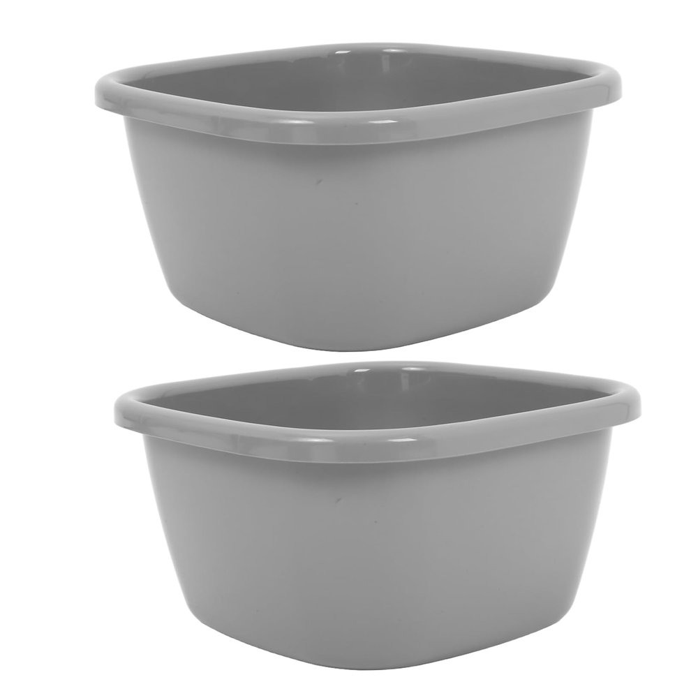 Anneome 2pcs Large Plastic Wash Basin Set Versatile Hand Laundry Tub for Bathroom Salon Hair Washing and Bedside Use Convenient Washbasin for Students and Elderly