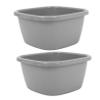 Anneome 2pcs Large Plastic Wash Basin Set Versatile Hand Laundry Tub for Bathroom Salon Hair Washing and Bedside Use Convenient Washbasin for Students and Elderly view 1