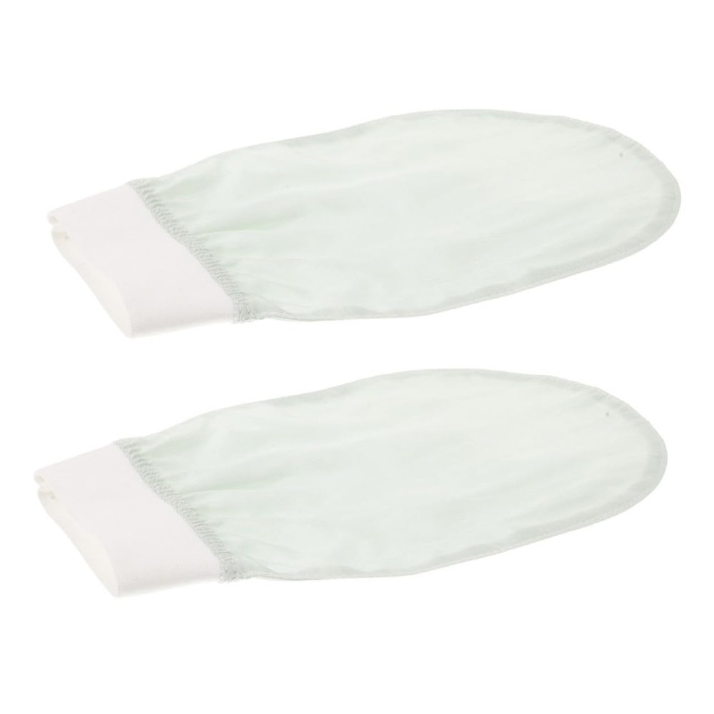 BESTYASH 2Pcs Silk Exfoliating Gloves for Gentle Skin Massage Soft Bath Mitts for Dead Skin Removal for and Travel Use