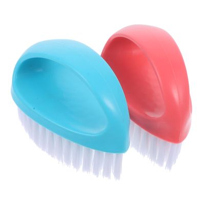 Beaupretty 2Pcs Portable Nail Cleaning Brushes Ergonomic Fingernail Tools for Home Salon Use for Nail Art and Durable Material Design for Travel