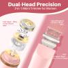 BUJIOLA 2025 Upgraded Bikini Trimmer for Women, Dual-Head Shaver with LCD Display, Ceramic-Blade Pubic Hair Trimmer, IPX7 Waterproof Wet & Dry Shower Shaver, Travel-Ready Gift Pouch (Light Pink) view 2
