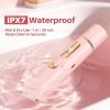 BUJIOLA 2025 Upgraded Bikini Trimmer for Women, Dual-Head Shaver with LCD Display, Ceramic-Blade Pubic Hair Trimmer, IPX7 Waterproof Wet & Dry Shower Shaver, Travel-Ready Gift Pouch (Light Pink) view 3