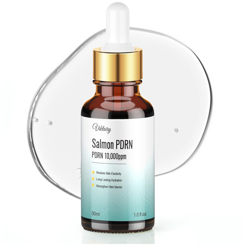 Viktairy Salmon PDRN Serum, Concentrate 10,000ppm PDRN Salmon DNA for Skin Glow, Skin Barrier Restoration & Plumping, Smoothing Fine Lines & Firming, Hydrating & Calming, Skincare (30ml, 1.0 fl.oz.)