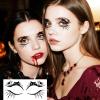 24 PCS Halloween Makeup Eye Temporary Tattoos Waterproof, Upper & Lower Lash Design Spider Web Bat Eyeliner Eye Shadow Tattoos Makeup Kit for Adult Women Men Girls Cosplay Halloween Party Decals view 2