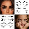 24 PCS Halloween Makeup Eye Temporary Tattoos Waterproof, Upper & Lower Lash Design Spider Web Bat Eyeliner Eye Shadow Tattoos Makeup Kit for Adult Women Men Girls Cosplay Halloween Party Decals view 4