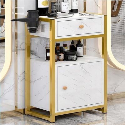 MGJILKU Modern Barber Wall Station with Storage Drawers, Hair Dryer Organizer Cabinet for Hair Salon, Beauty Room, Studio, or Home Styling Setup(B)