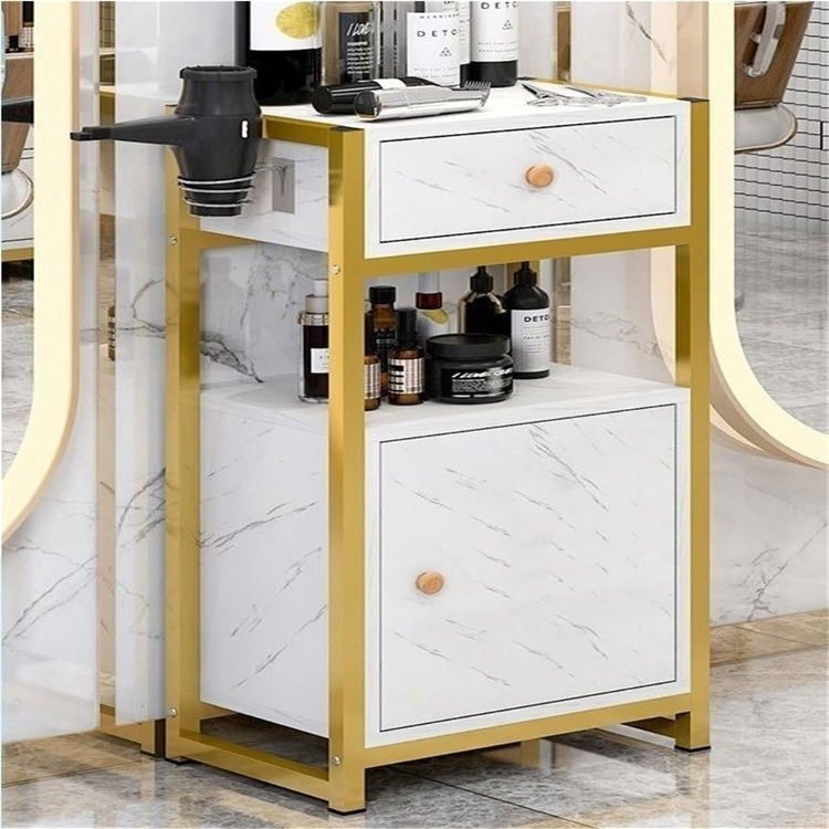 MGJILKU Modern Barber Wall Station with Storage Drawers, Hair Dryer Organizer Cabinet for Hair Salon, Beauty Room, Studio, or Home Styling Setup(B)