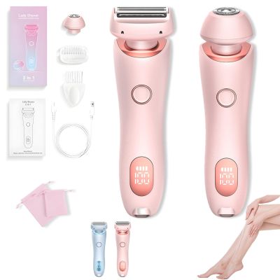Womens Body Trimmer, IPX7 Waterproof 2 in 1 Electric Shavers for Women, Rechargeable Wet and Dry Portable Trimmer (1pc Pink)