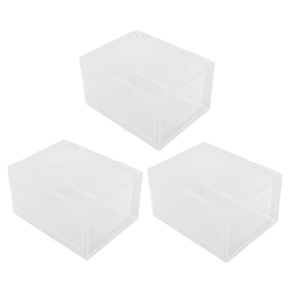 3Pcs Stackable Desk Drawer Organizer Clear Makeup Storage Case for Vanity Bathroom Sundries Organizer with Convenient Drawer Access
