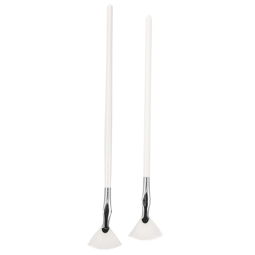CALLARON 2Pcs Fan Shaped Eyelash Brush Dual Makeup Tool for Precise Lower Lash Application Durable Design for Salon Travel Use for Beginners