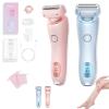 Womens Body Trimmer, IPX7 Waterproof 2 in 1 Electric Shavers for Women, Rechargeable Wet and Dry Portable Trimmer (2pcs Pink+Blue) view 1