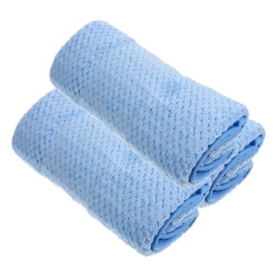 COLLBATH 3Pcs Coral Fleece Soft Washcloths Absorbent Face Towels for Daily Use Quick Drying Reusable for Skin Cleansing Lightweight Breathable