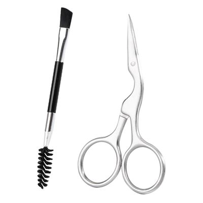 Beaupretty 2Pcs Eyebrow Grooming Tool Set Precision Eyebrow Scissors and Brush Comb for Trimming and Shaping for Women and Men for Personal Grooming
