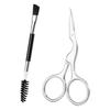 Beaupretty 2Pcs Eyebrow Grooming Tool Set Precision Eyebrow Scissors and Brush Comb for Trimming and Shaping for Women and Men for Personal Grooming view 1