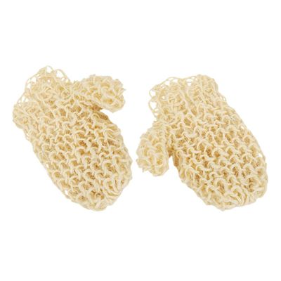 WOFASHPURET 1Pair Exfoliating Mitts for Body Wash Natural Sisal Bath Gloves Reusable Scrub Mittens for Skin Cleansing Handwoven Ergonomic Design for Home Travel Use