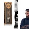Men's Metal Folding Pocket Beard & Mustache Comb, EDC Knife Comb with Bottle Opener for Outdool Travel - Anti-Static for Hair Styling Pompadour, Slicked-back, Fauxhawk, Undercut - Black view 1