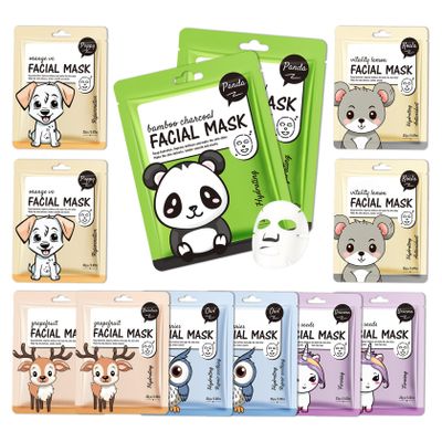 12 Pack Variety Facial Sheet Masks Skin Care Set, Hydrating Bulk Sheet Face Masks Skincare Gifts Set for Women Men, Long Lasting Moisturizing Face Mask Skincare for All Skin Type11)