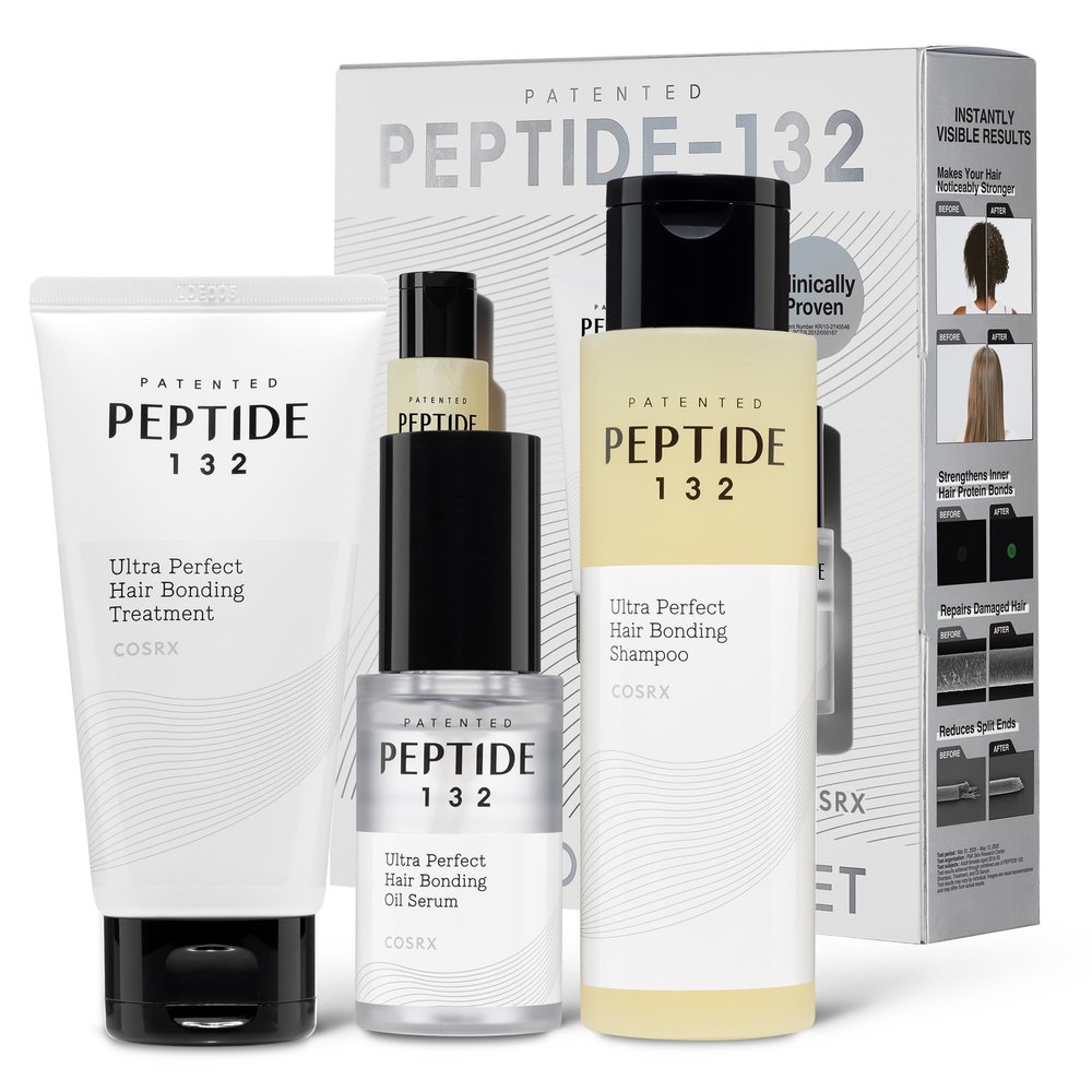 COSRX PEPTIDE 132 Hair Care Set - Bonding Shampoo, Treatment & Oil Serum, Bond Repair Treatment Hair Gift Set for Damaged, Dry Hair, Scalp Treatment for Dandruff, Dry & Itchy Scalp