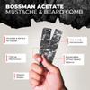 Bossman MUDstache Wax for Men 3 Pack + 3.5-Inch Acetate Folding Comb for Men  Strong 24-Hour Hold Wax + Travel Size Mustache & Beard Comb - Made in USA view 3