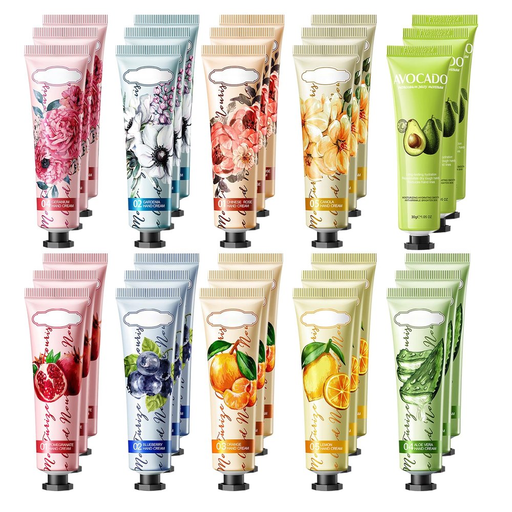 30 Pack Hand Cream for Dry Cracked Hands,Moisturizing Mini Hand Lotion Travel Size for Women,Hydrating Handcream Gifts Set,Hand Moisturizer for Thanksgiving Gifts and Birthday Gifts