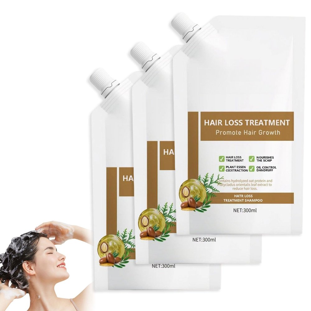 Anti Hair Loss Shampoo, 2025 Anti-Hair Fall Hair Loss Shampoo Oil, Anti-Hair Fall Promote Hair Growth Women Men, Rich in Various Plant Extracts (300ml,3pcs)