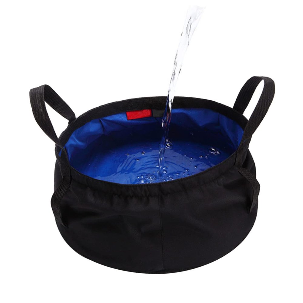 Abaodam 2Pcs Portable Collapsible Wash Bucket Royal Blue Durable Lightweight Foot Wash Basin for Outdoor Camping Hiking Travel Laundry Use Water Container