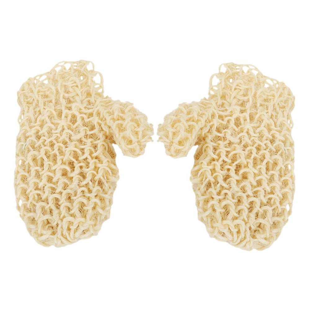 Beaupretty 1Pair Sisal Bath Exfoliating Gloves Natural Loofah Mitts for Dead Skin Removal Comfortable Fit Reusable Body Scrub Gloves for Smooth Skin Care