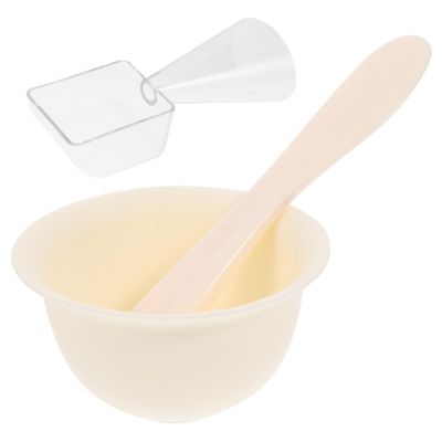DEARMAMY 1Set Silicone Facial Mask Mixing Bowl DIY Tool Kit for Masks Hair Oil Safe Odorless Silicone Material Easy to Hold Applicator for Skincare and Beauty