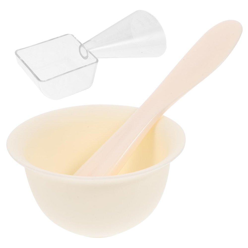 DEARMAMY 1Set Silicone Facial Mask Mixing Bowl DIY Tool Kit for Masks Hair Oil Safe Odorless Silicone Material Easy to Hold Applicator for Skincare and Beauty