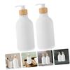 Cabilock 2pcs Press The Cleaning Bottle Refillable Jar Lotion Container Shampoo Conditioner Dispenser Sturdy Bottle view 2