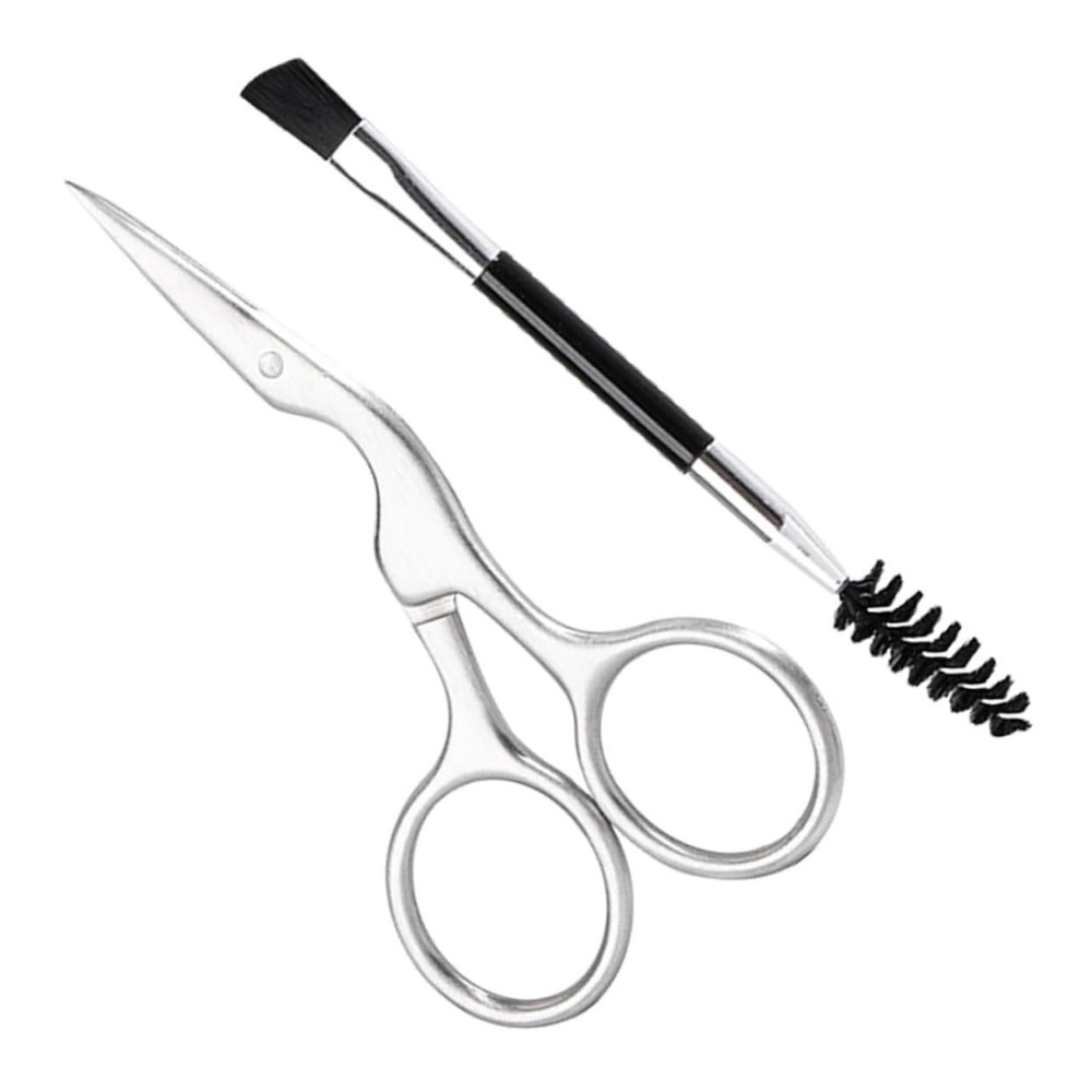 Beavorty 2Pcs Eyebrow Grooming Tool Precision Scissors and Brush Comb Kit for Easy Eyebrow Trimming for Styling and Detailing Durable Non Slip Grip
