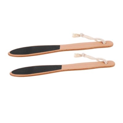 CALLARON 2Pcs Wooden Handle Foot Files Exfoliating Scrub for Removal Durable Foot Care Tool for Men Women for Professional Home Pedicures