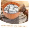 Amosfun Men Wooden Shaving Bowl Stylish Beard Care Accessory for Rich Lathering for Wood Design for Bathroom Travel view 3