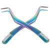 Ipetboom 2Pcs Eyelash Tweezers with Comb Convenient Lash Applicator Tool for False Lash Application Lightweight and Easy to Use Eyelash Extension Tool view 1