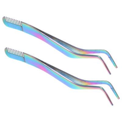 LIFKOME 2Pcs Eyelash Tweezers for Women Professional Lash Applicator with Aligned Tips Convenient Beauty Tool for Easy False Eyelash Application and Removal