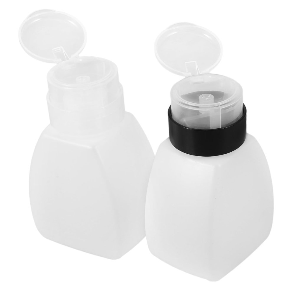 2 Pack Push Down Pump Bottle 250ml Plastic for Remover