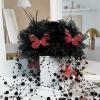 Butterfly Tassel Hair Clip,Butterfly & Beaded Design Hair Claws for Women Hairstyles,Large Butterflies Tears Hairclips(Red) view 4