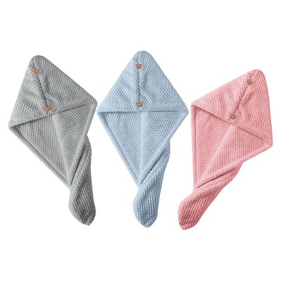 SAFIGLE 3Pcs Coral Fleece Hair Wrap Towels for Curly Hair Fast Drying and Water Absorbent Thick Towel Turbans for Women
