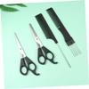 VALICLUD 1Set Professional Hair Cutting Tool Men Includes Scissors Comb Brush and Apron for Home and Salon Use Black Hairdressing Accessories Kit view 3