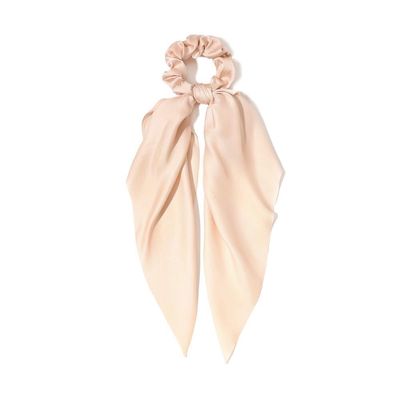 12 PCS Knotted Bow Hair Scrunchies Elastic Hair Ties Bands Satin Hair Ribbon Scrunchy Ponytail Holder Hair Accessories for Women Ladies Girls, Dark Pink(Beige)